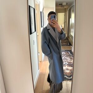 Lulus Wool Blend Blue/Gray Midi Coat Size XS